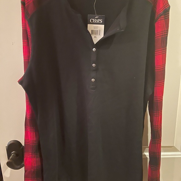 Chaps Tops - Chaps Black and Red Shirt Size XL NWT